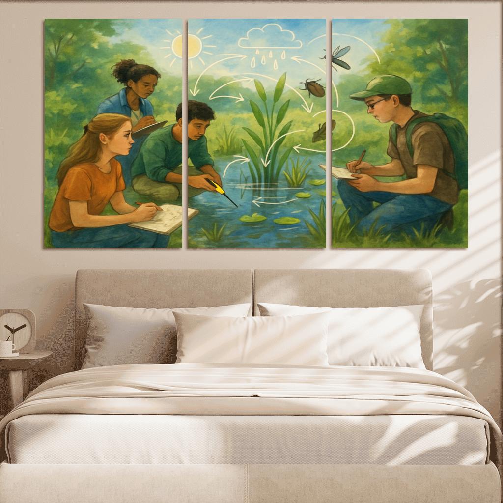 Systems Thinking Nature Lab oil paintings frame