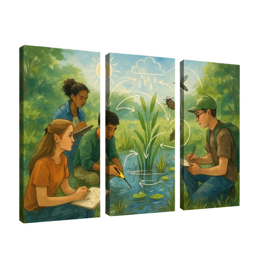 Systems Thinking Nature Lab oil paintings frame