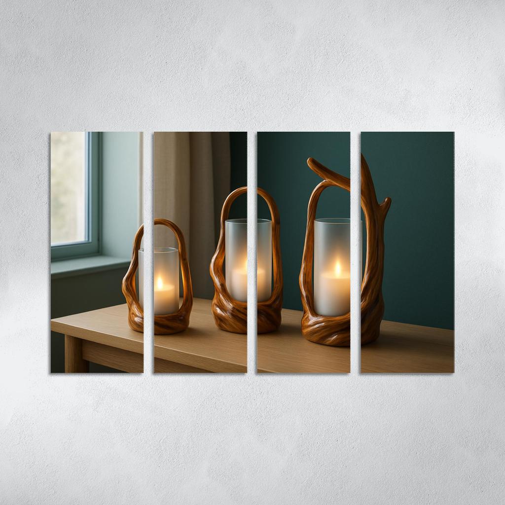 Lacquered Driftwood Lantern Cluster art trends