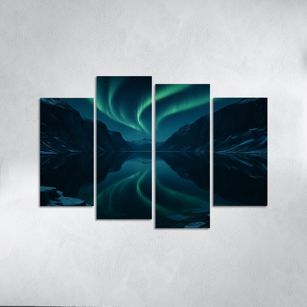 Auroral Mirror Of Glassfjord Plateau canvas paintings frame