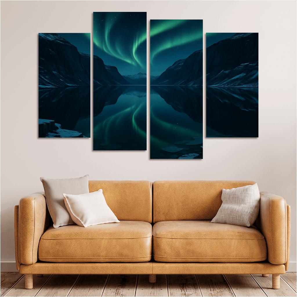 Auroral Mirror Of Glassfjord Plateau canvas paintings frame