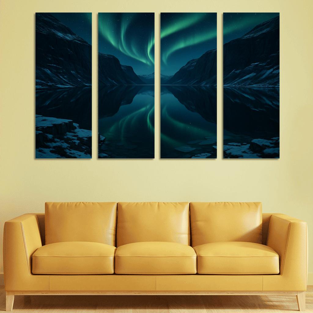 Auroral Mirror Of Glassfjord Plateau canvas paintings frame