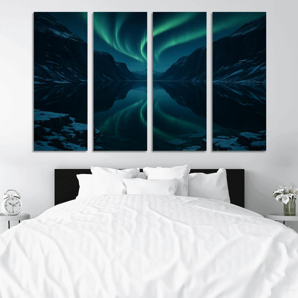 Auroral Mirror Of Glassfjord Plateau canvas paintings frame