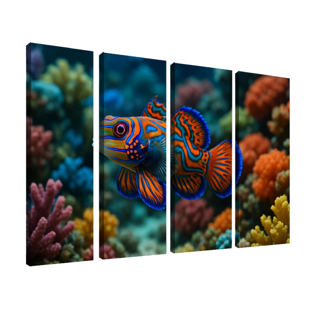 The Vibrant Mandarinfish Dancing Among Coral Reefs custom paintings frame