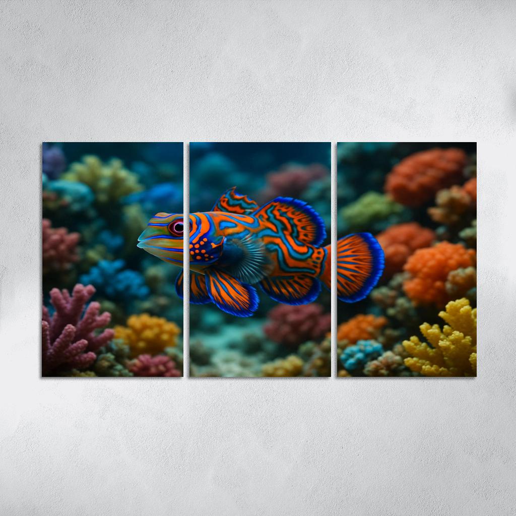 The Vibrant Mandarinfish Dancing Among Coral Reefs custom paintings frame
