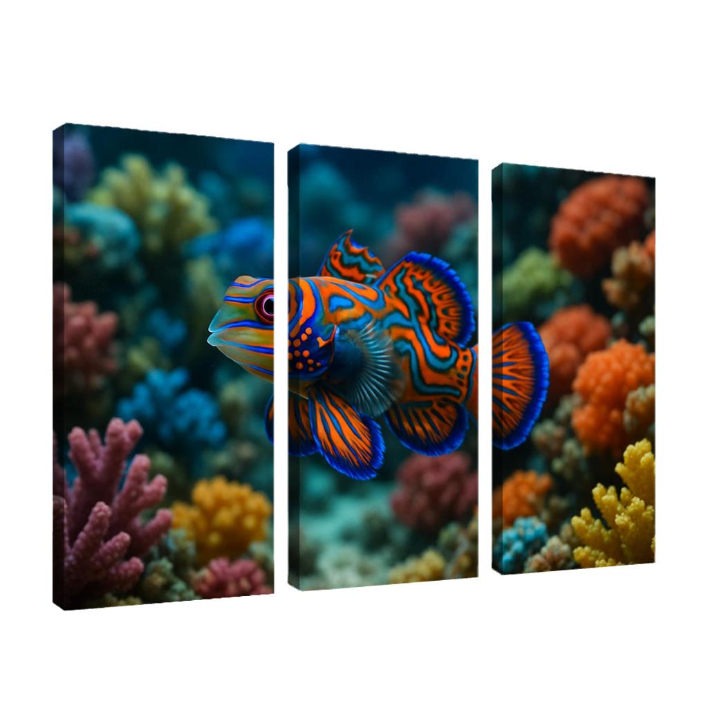 The Vibrant Mandarinfish Dancing Among Coral Reefs custom paintings frame