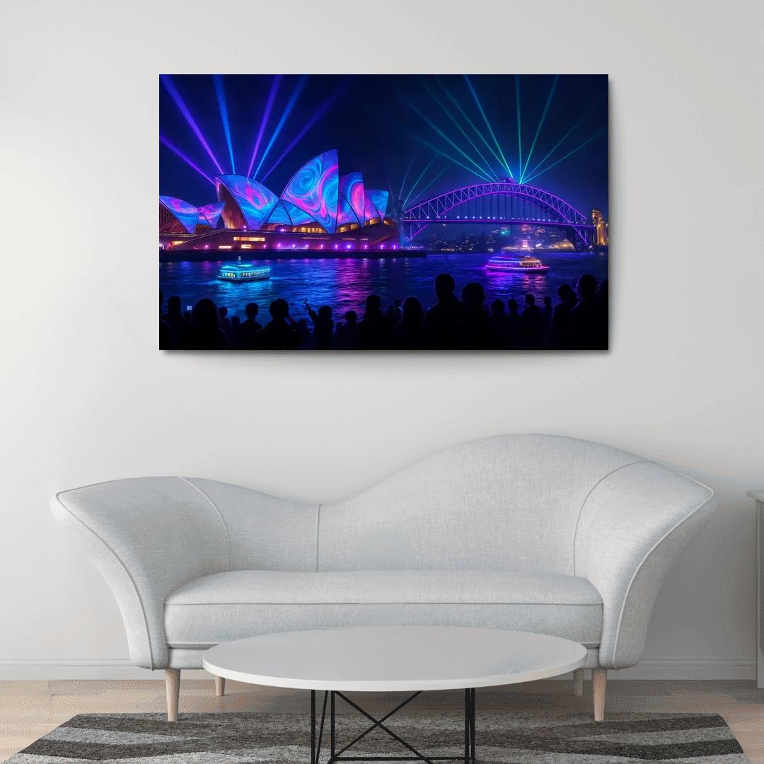 Vivid Sydney Festival modern paintings frame