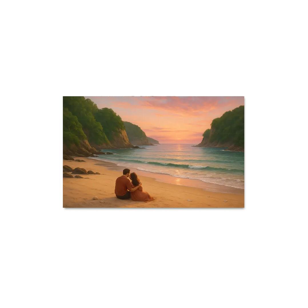 Secluded Shore: Tranquil Escape canvas paintings frame
