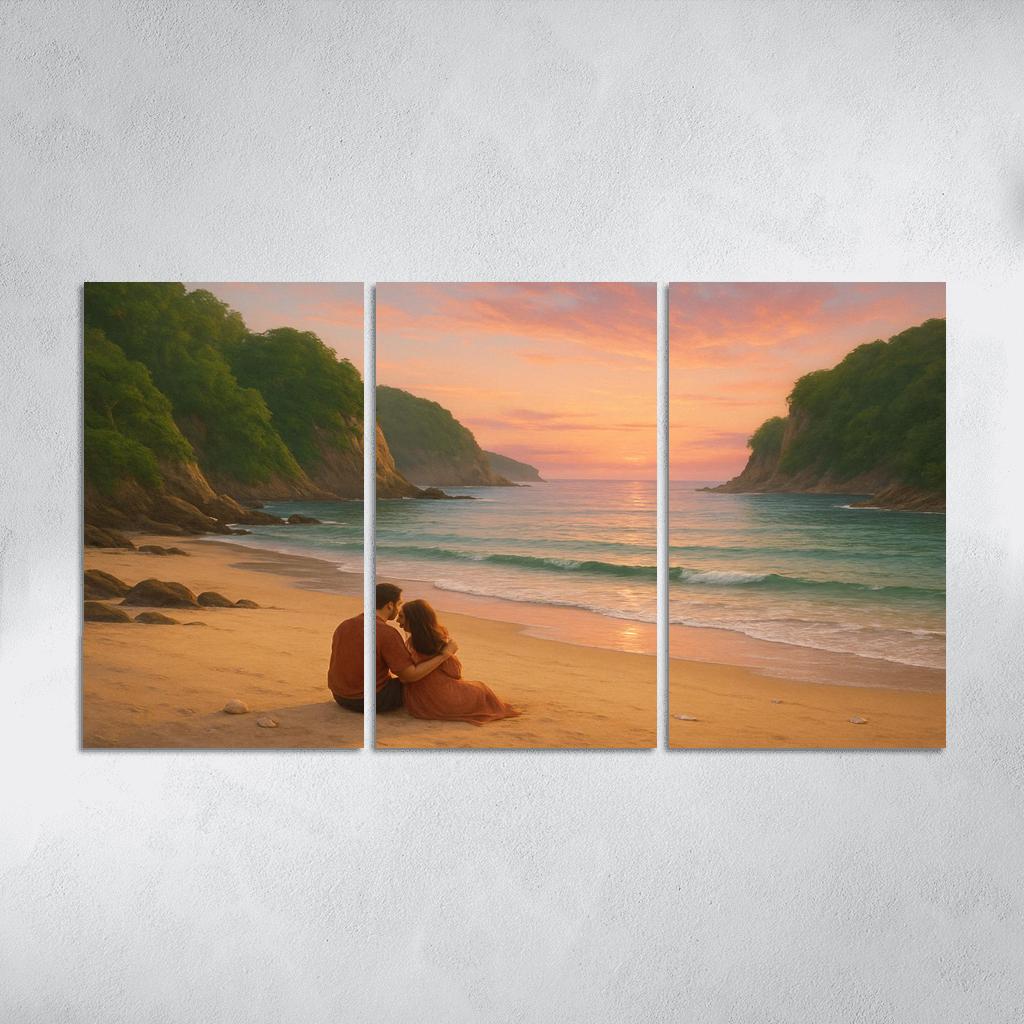 Secluded Shore: Tranquil Escape canvas paintings frame