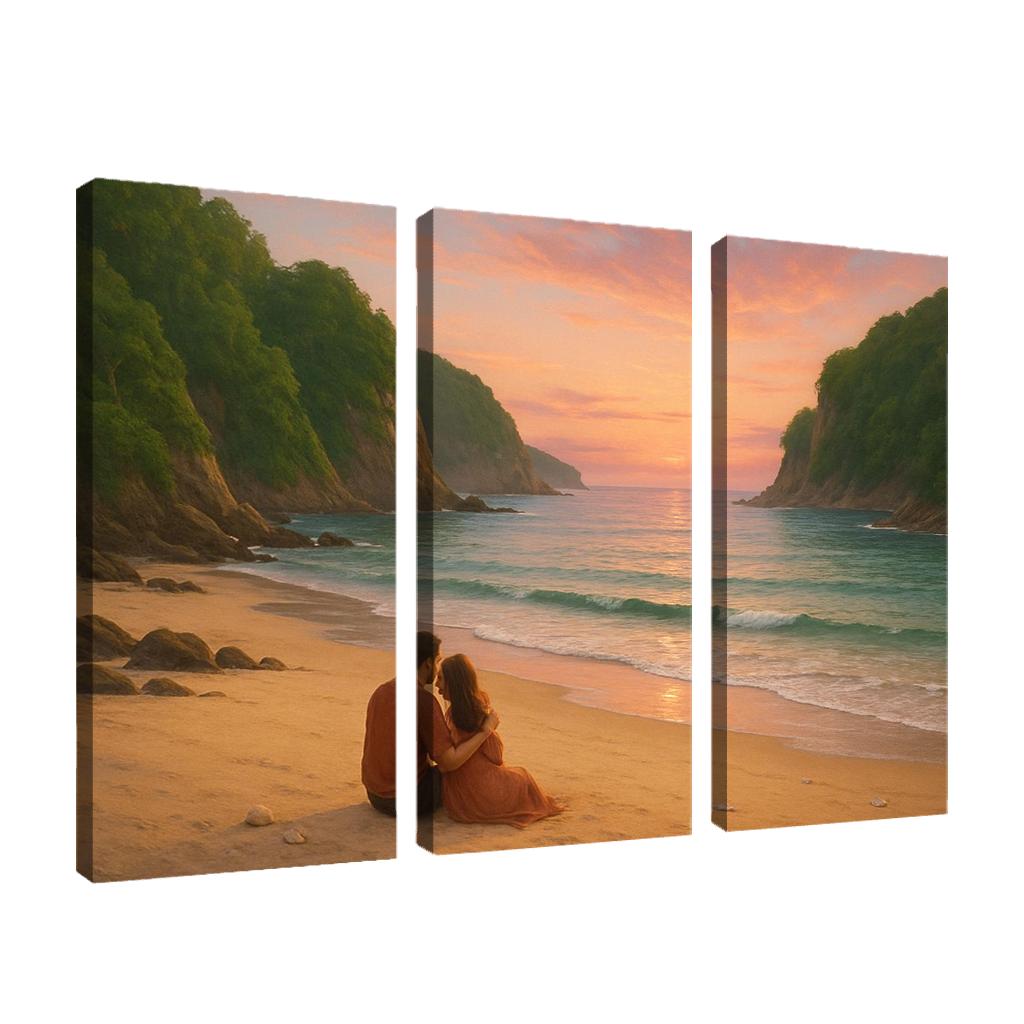 Secluded Shore: Tranquil Escape canvas paintings frame