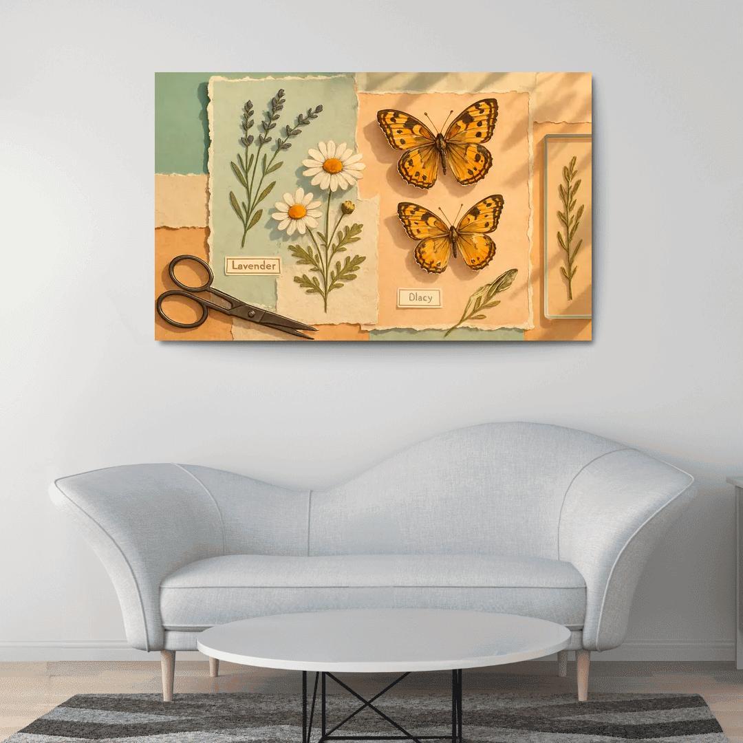 Butterfly Herbarium Collage premium artwork frames