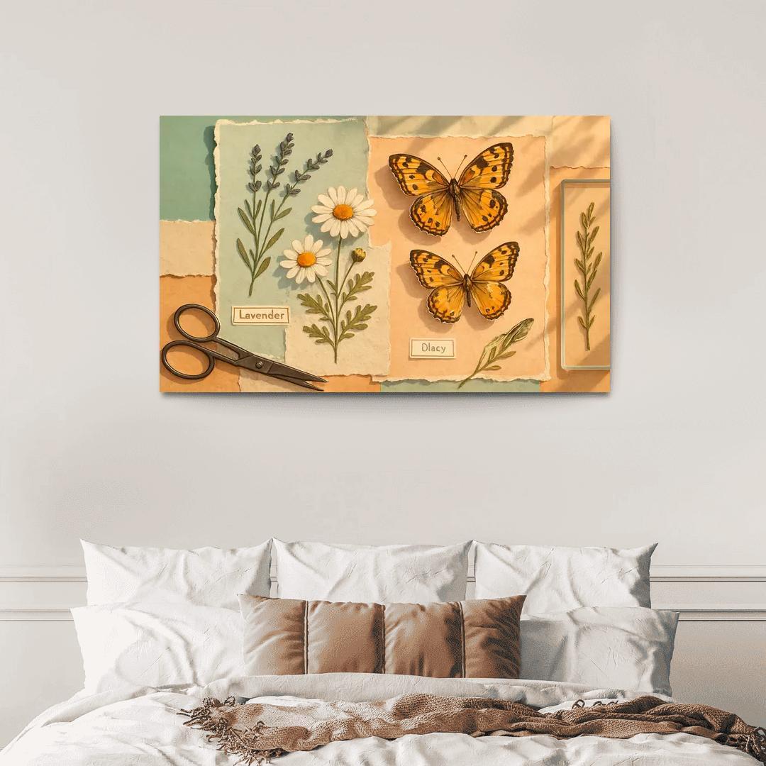 Butterfly Herbarium Collage premium artwork frames