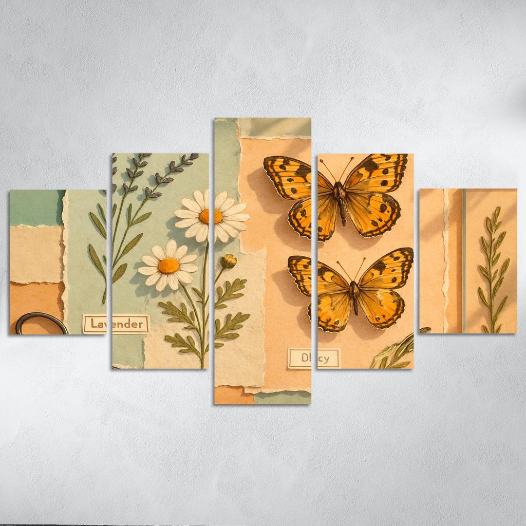 Butterfly Herbarium Collage premium artwork frames