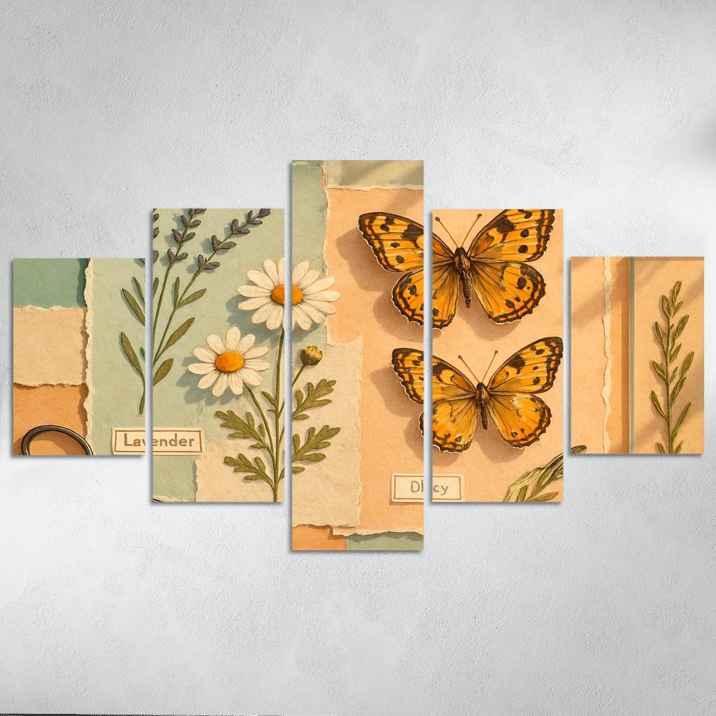 Butterfly Herbarium Collage premium artwork frames