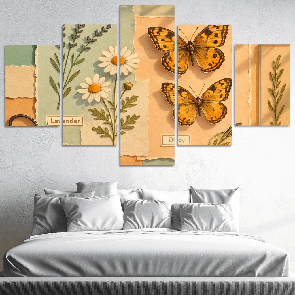 Butterfly Herbarium Collage premium artwork frames