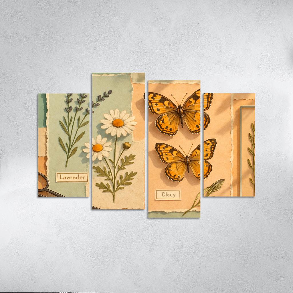 Butterfly Herbarium Collage premium artwork frames