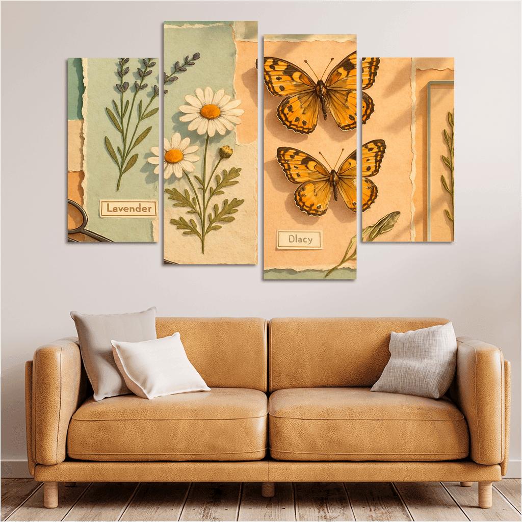 Butterfly Herbarium Collage premium artwork frames