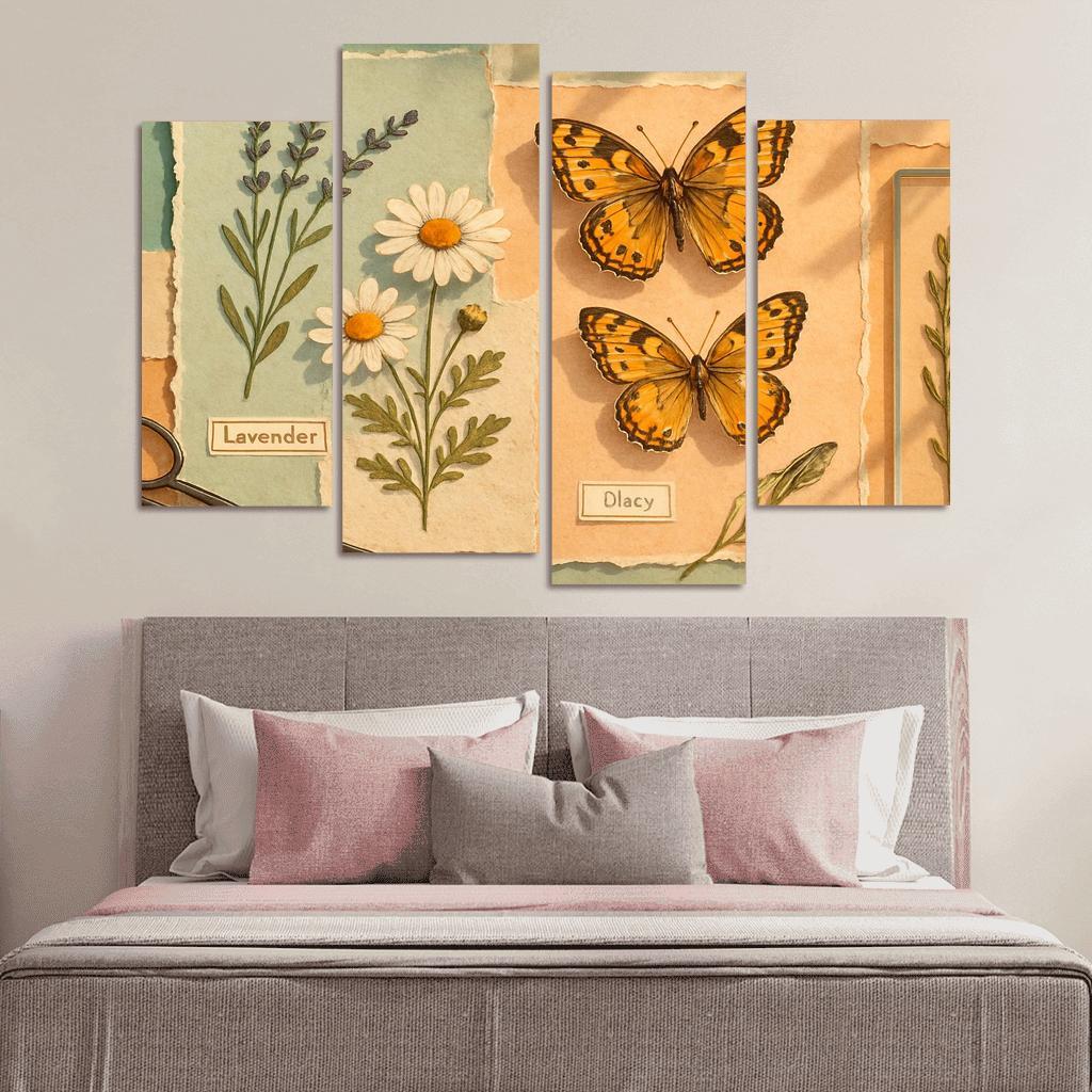 Butterfly Herbarium Collage premium artwork frames