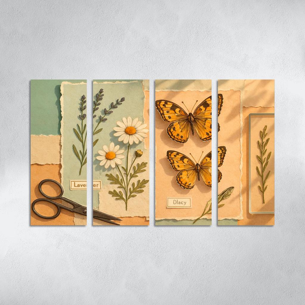 Butterfly Herbarium Collage premium artwork frames