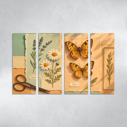 Butterfly Herbarium Collage premium artwork frames