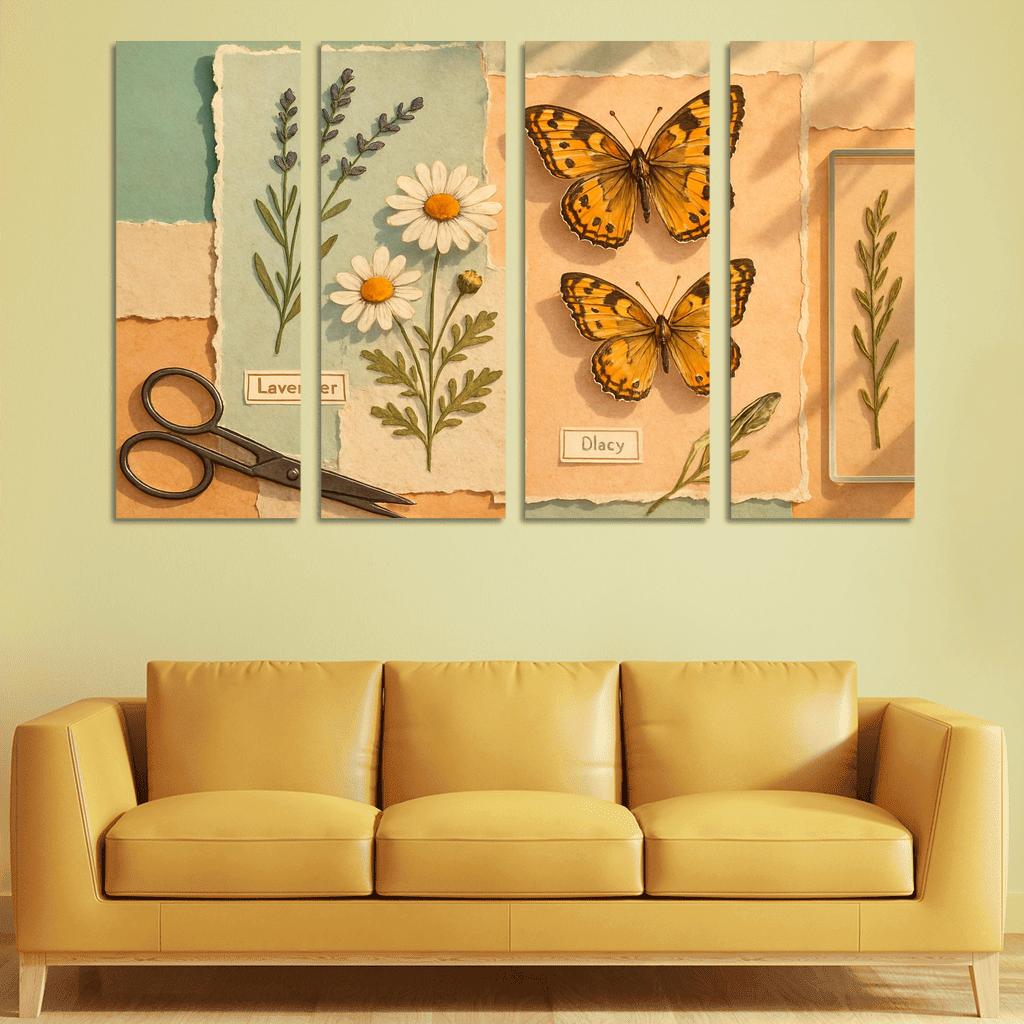 Butterfly Herbarium Collage premium artwork frames