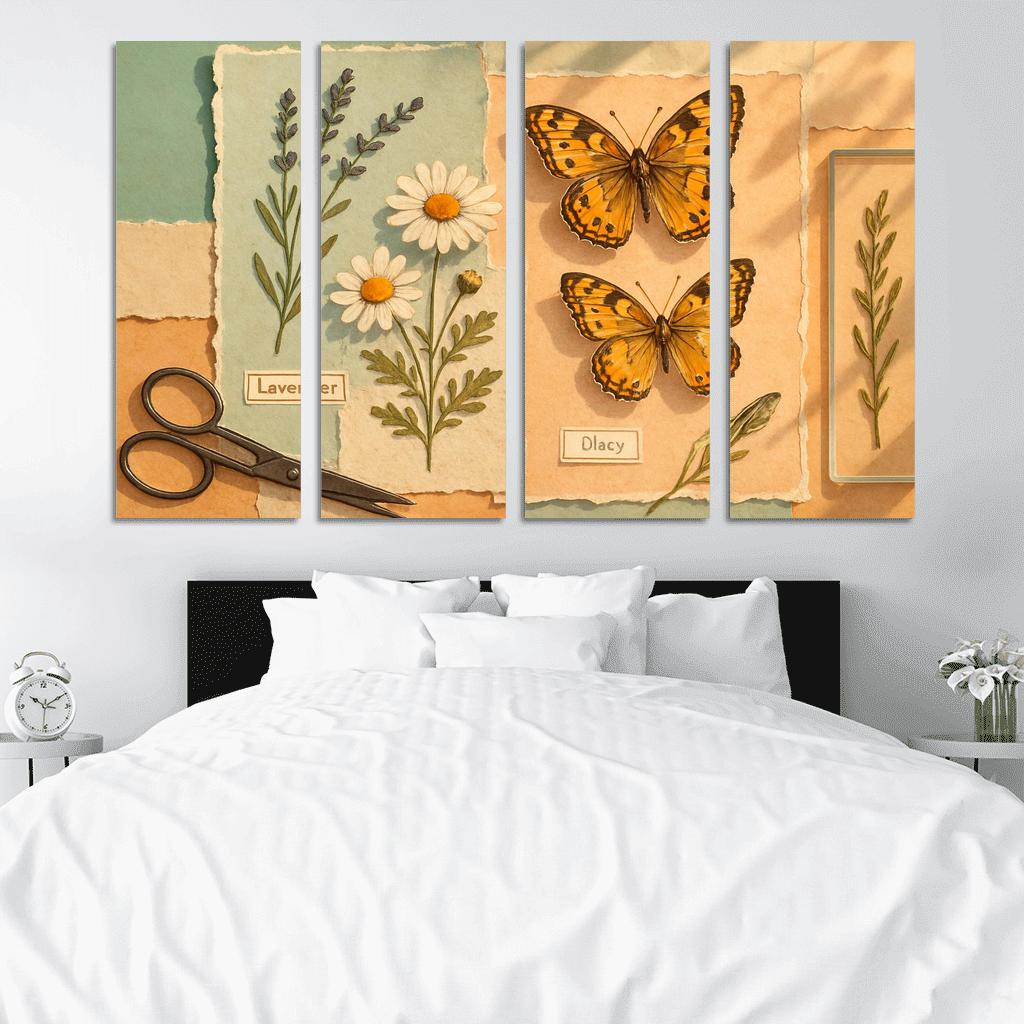 Butterfly Herbarium Collage premium artwork frames