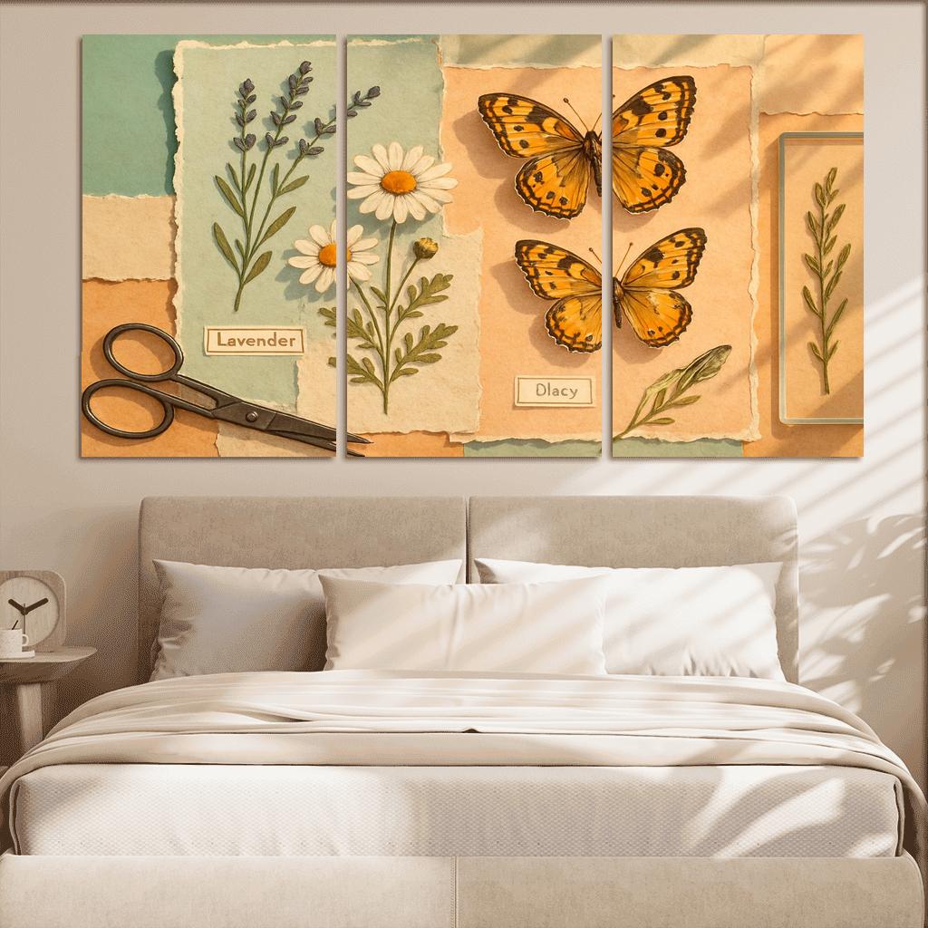Butterfly Herbarium Collage premium artwork frames