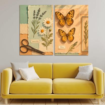 Butterfly Herbarium Collage premium artwork frames