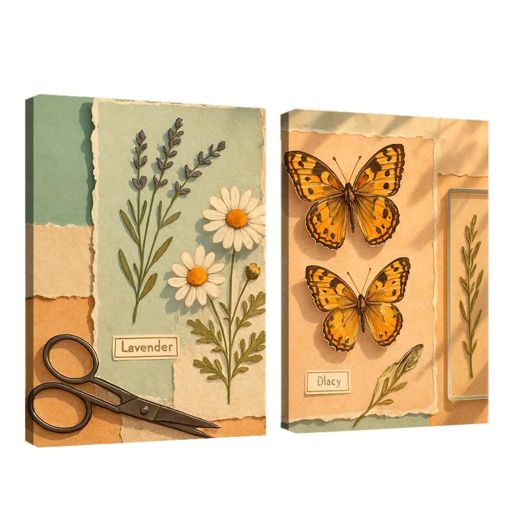 Butterfly Herbarium Collage premium artwork frames