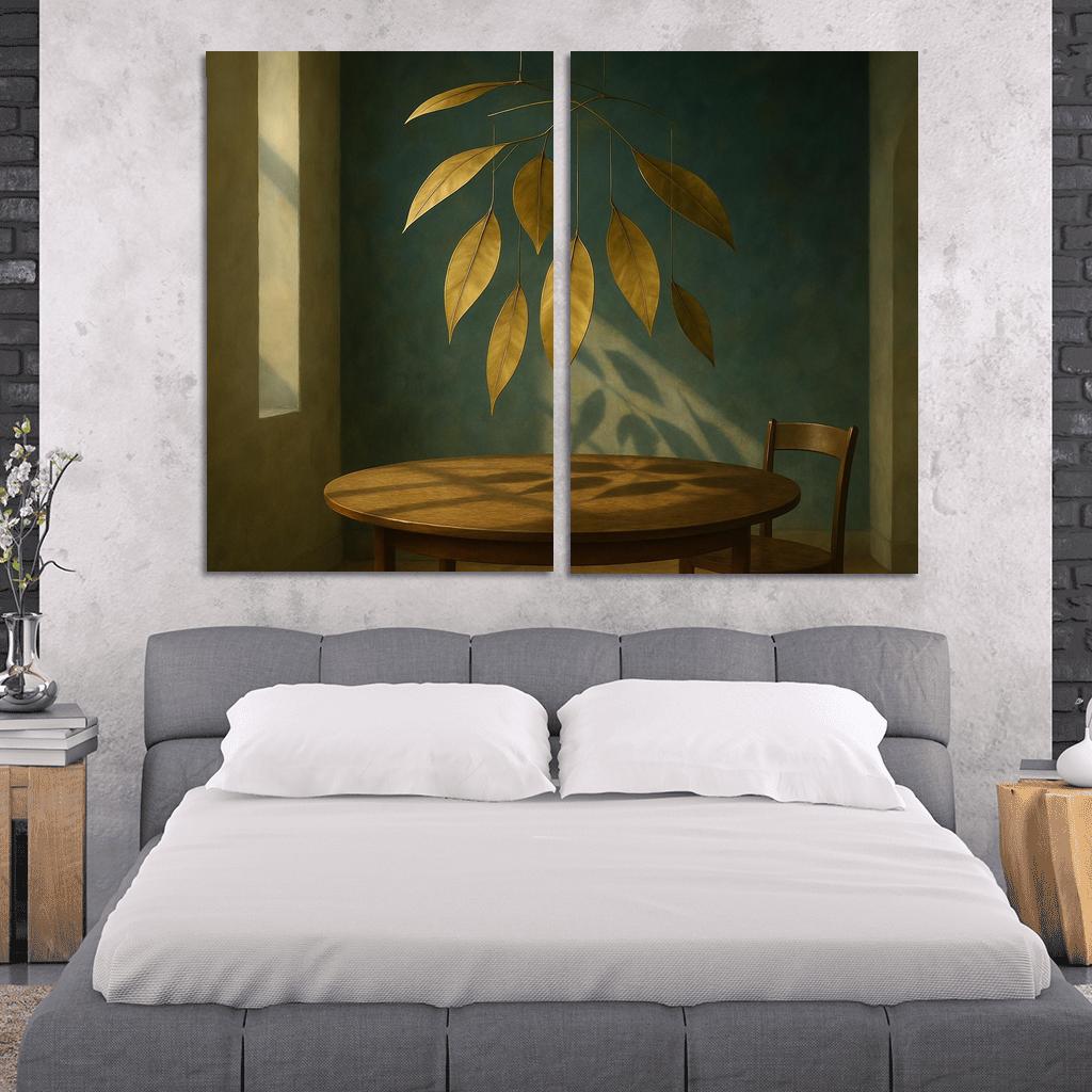 Kinetic Brass Leaf Mobile decor