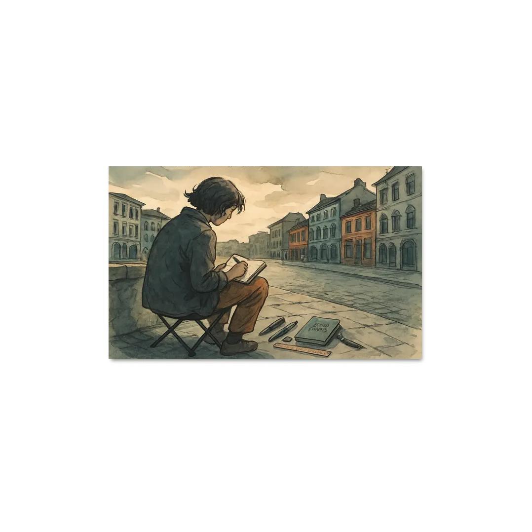 Architectural Sketchwalks framed paintings