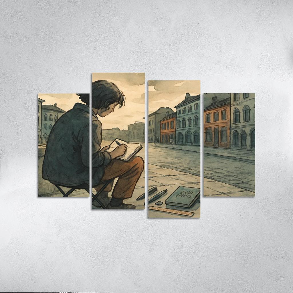 Architectural Sketchwalks framed paintings