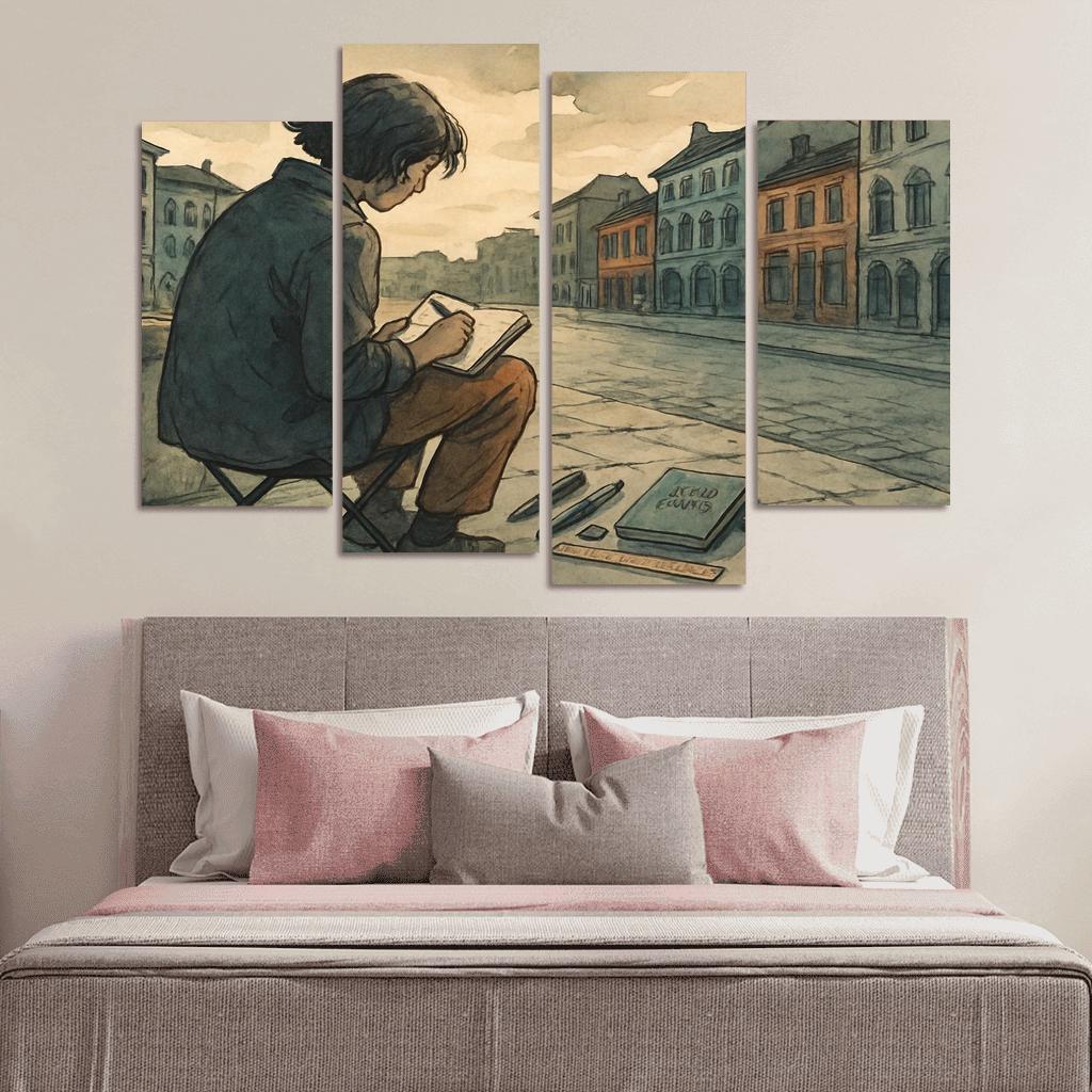 Architectural Sketchwalks framed paintings