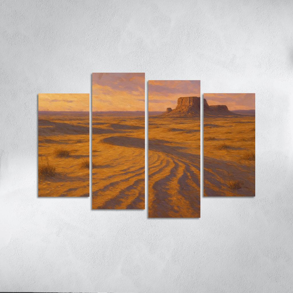 Amber Dunes Of The Silent Steppe multi-panel paintings