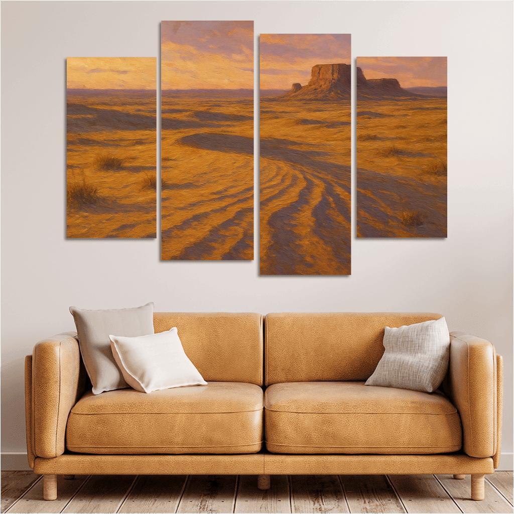Amber Dunes Of The Silent Steppe multi-panel paintings