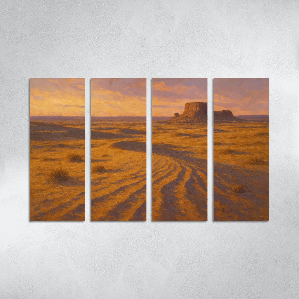 Amber Dunes Of The Silent Steppe multi-panel paintings