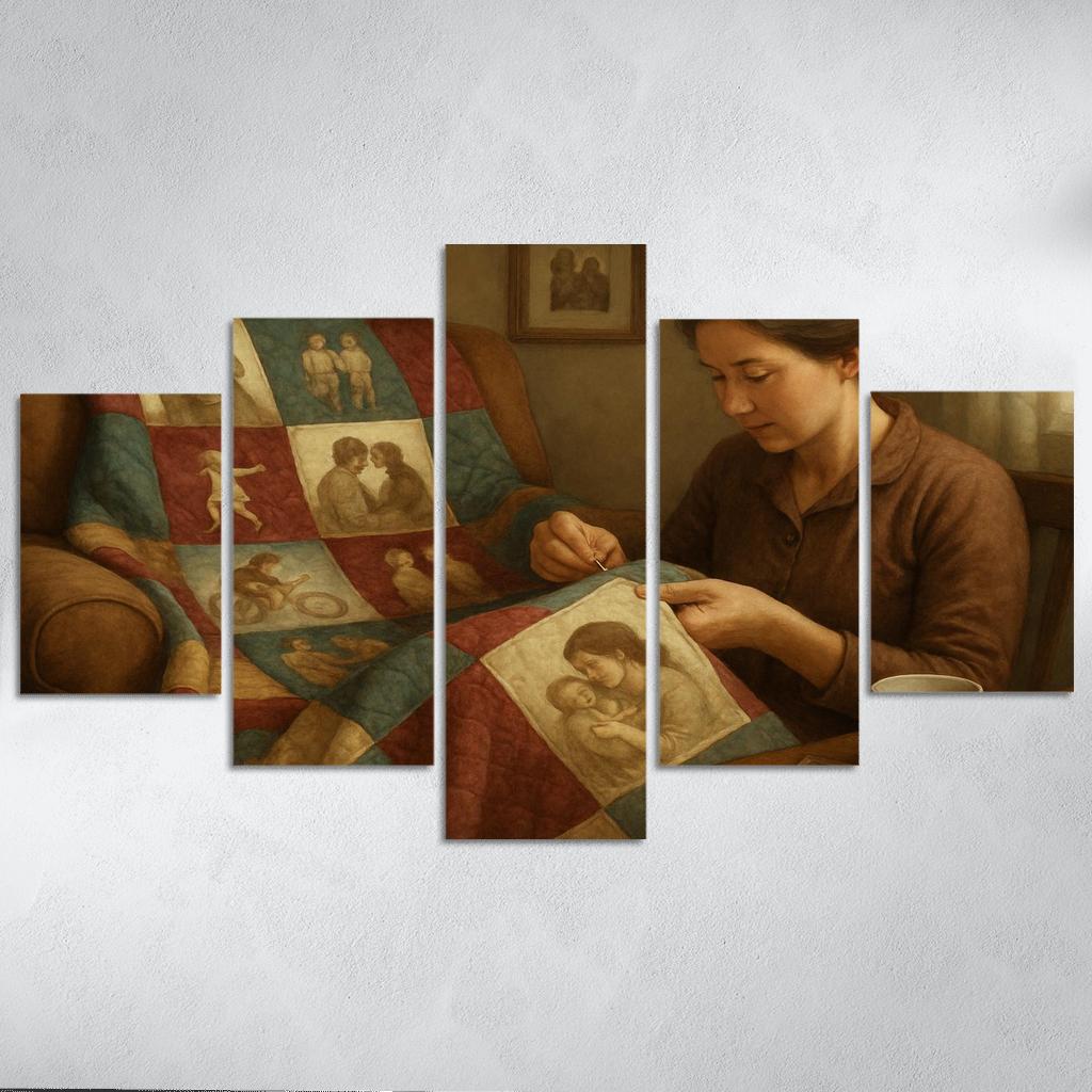 The Patchwork Memory Quilt multi-panel paintings