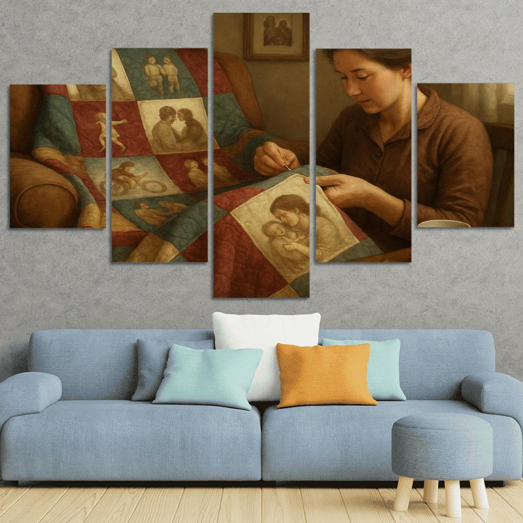 The Patchwork Memory Quilt multi-panel paintings