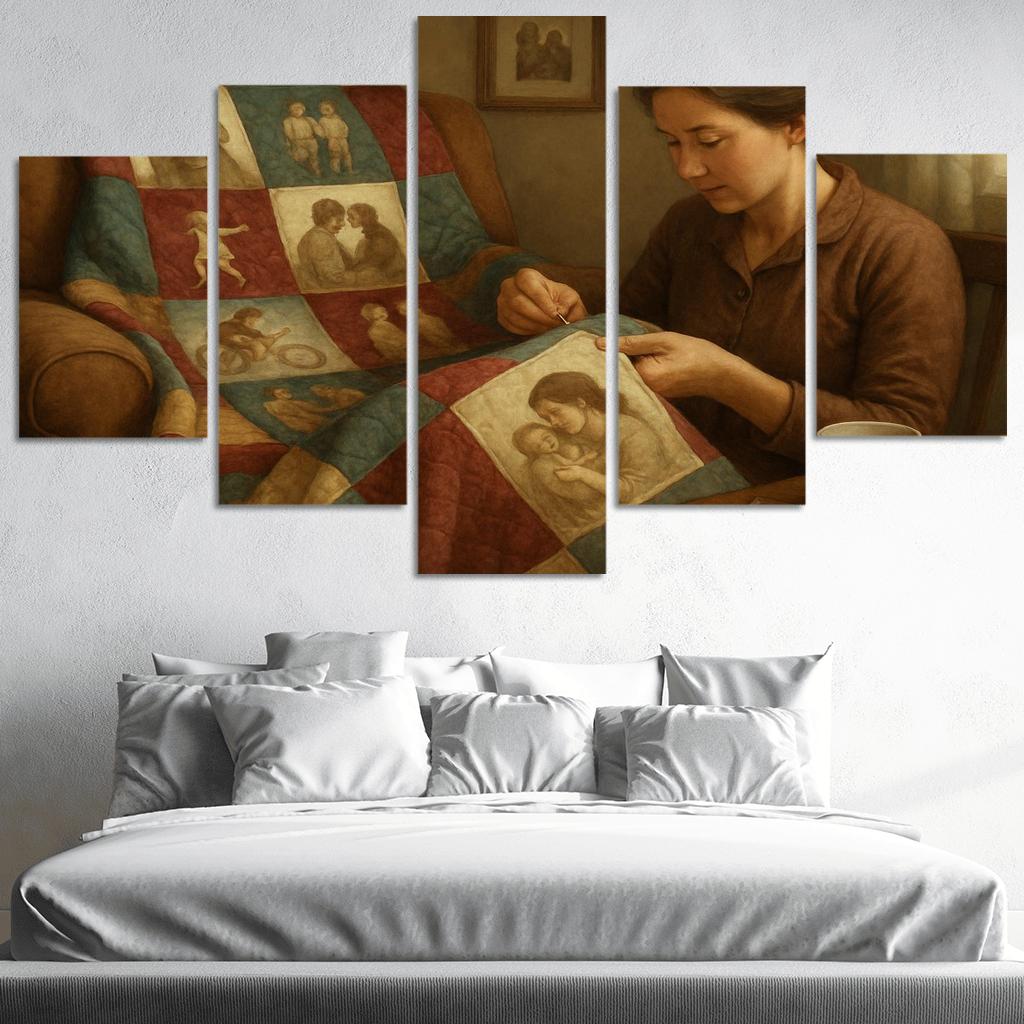 The Patchwork Memory Quilt multi-panel paintings