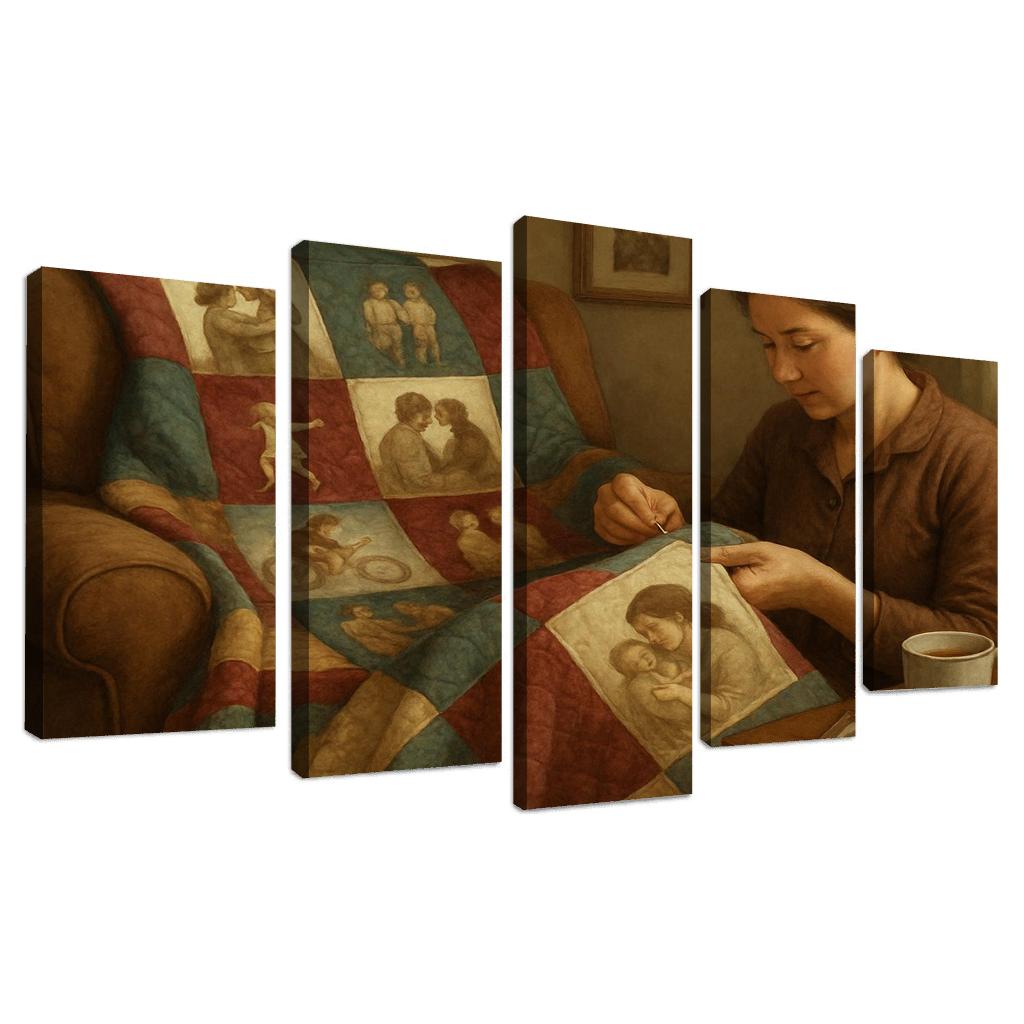 The Patchwork Memory Quilt multi-panel paintings