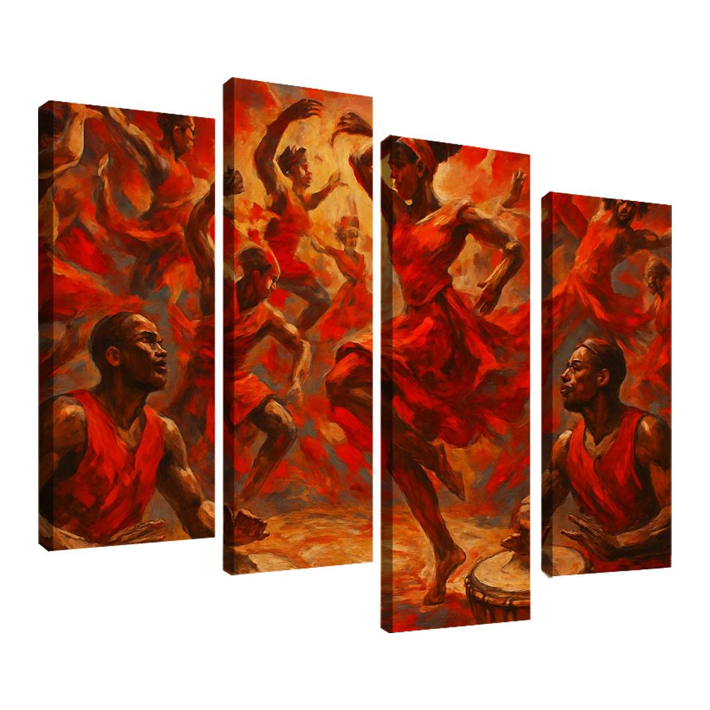 Afro Contemporary Drum Fusion multi-panel paintings