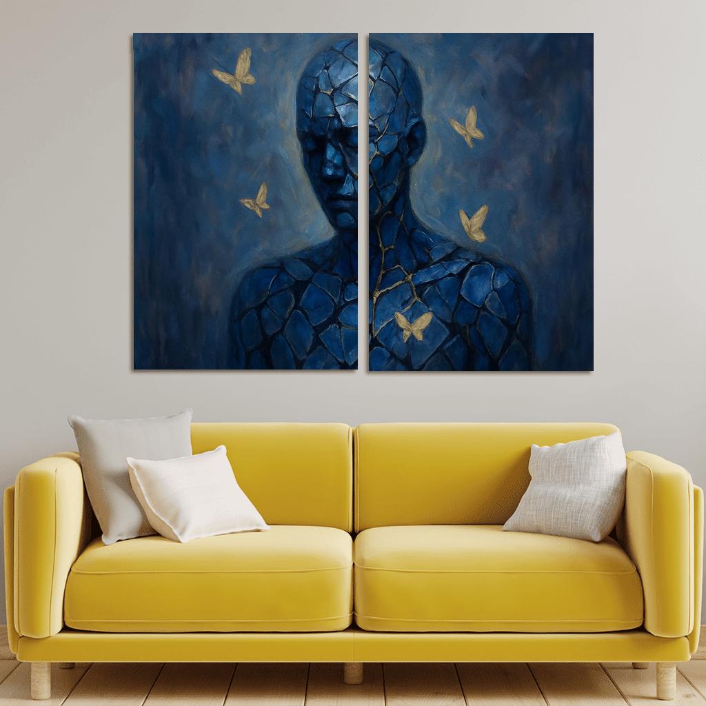 Silent Struggles Mental Health Awareness Through Art modern paintings frame