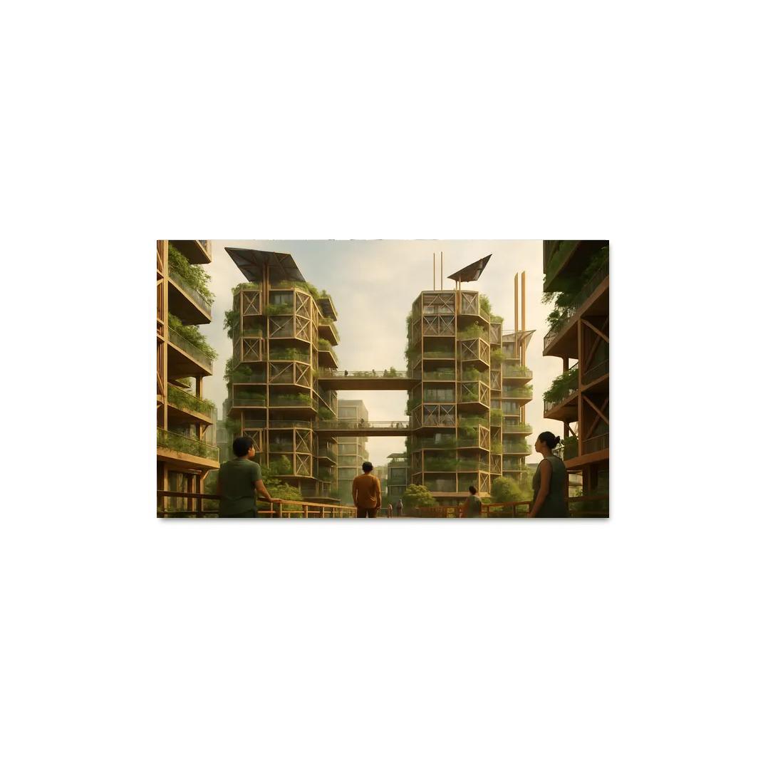 Lattice Habitat Towers canvas paintings frame