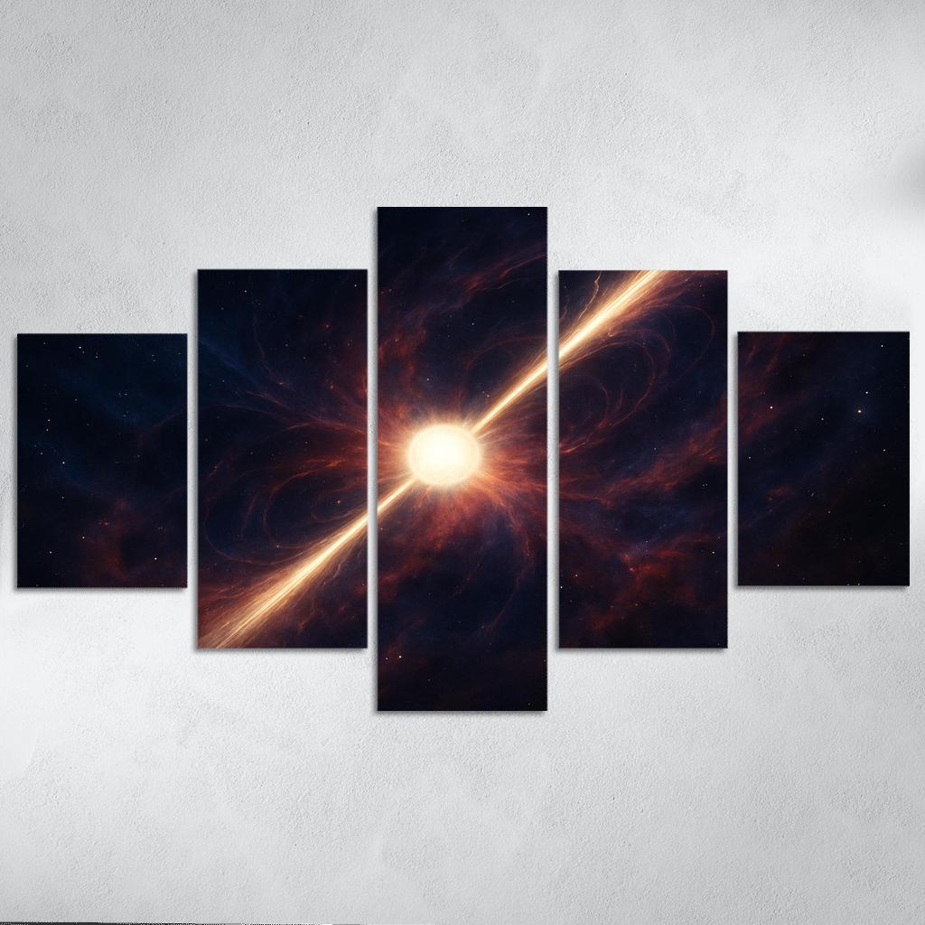 Pulsar Lighthouse In A Nebular Sea framed paintings