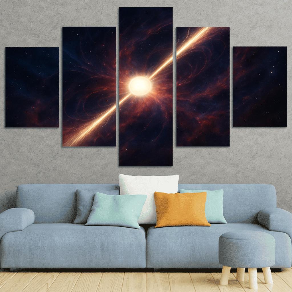 Pulsar Lighthouse In A Nebular Sea framed paintings
