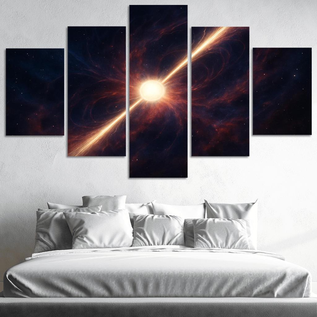 Pulsar Lighthouse In A Nebular Sea framed paintings