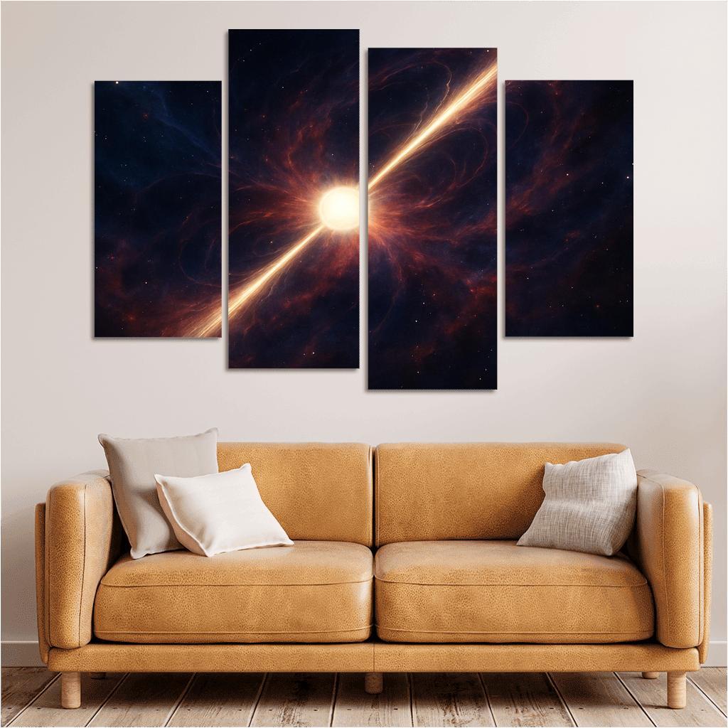 Pulsar Lighthouse In A Nebular Sea framed paintings