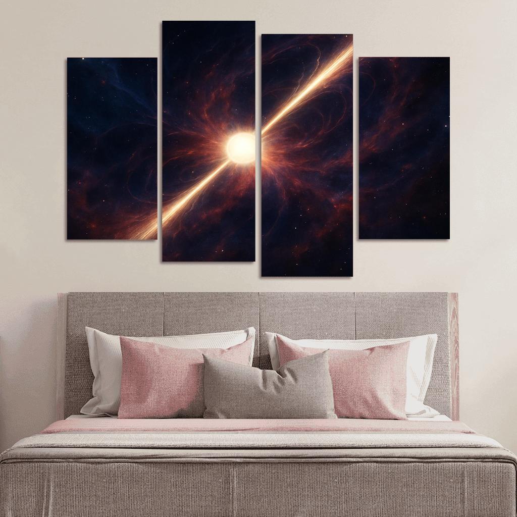Pulsar Lighthouse In A Nebular Sea framed paintings