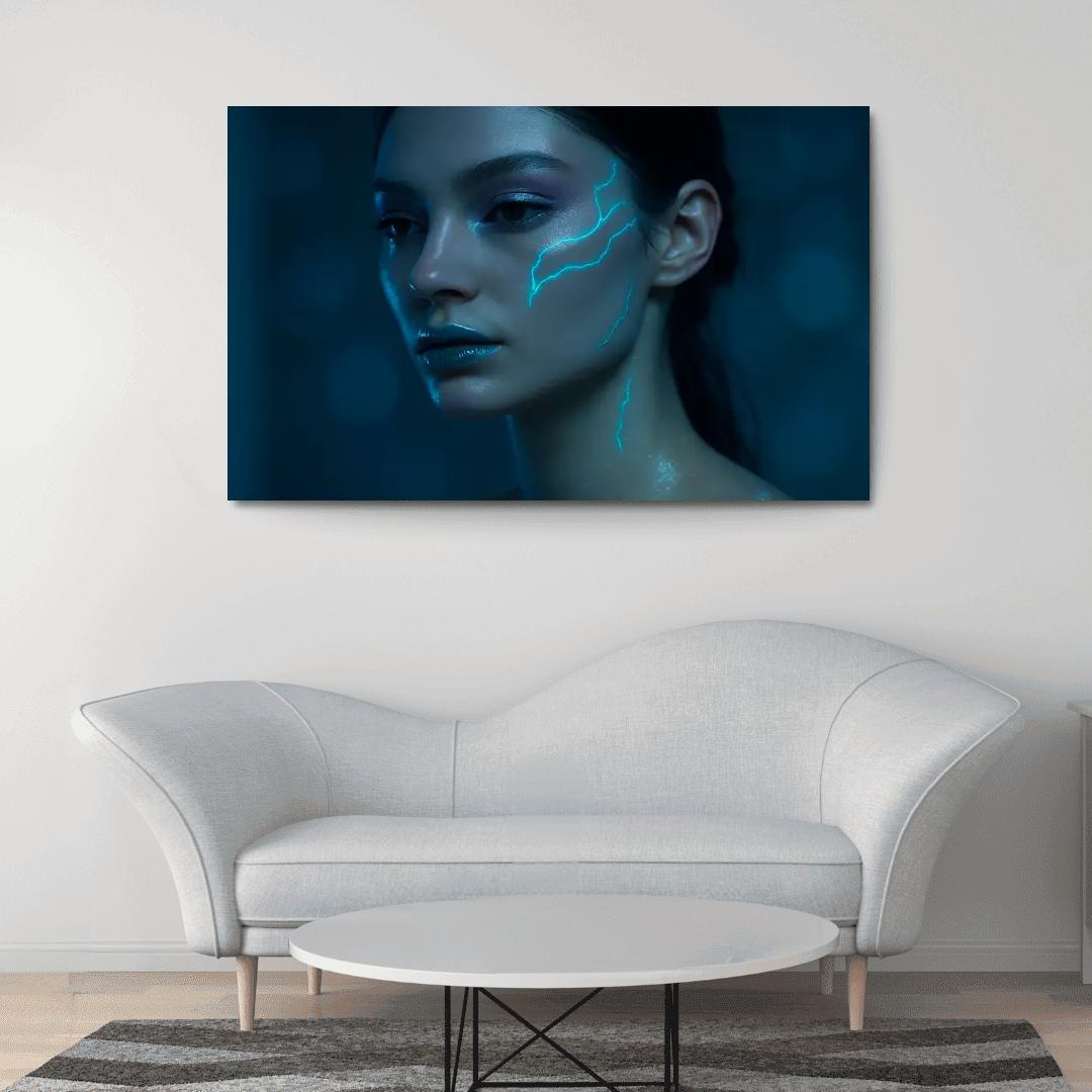 Bioluminescent Accent Makeup multi-panel paintings