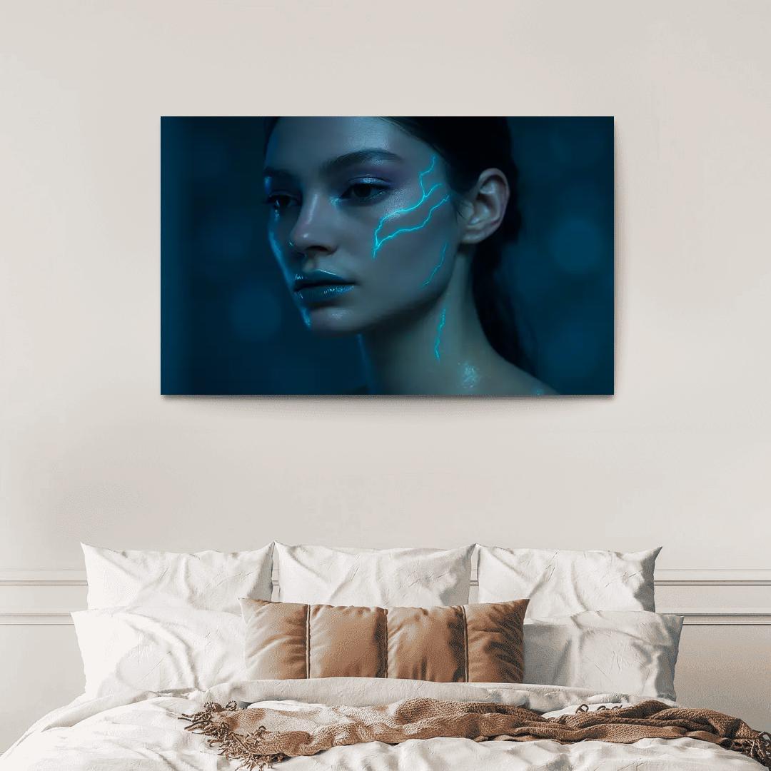Bioluminescent Accent Makeup multi-panel paintings